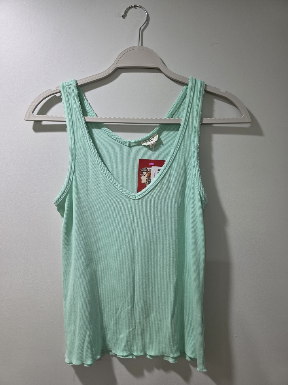 POL Light Mint V Neck Tank - Women's